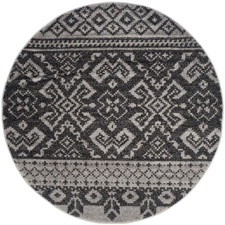 Safavieh Adirondack Power Loomed Round Area Rug Silver & Black - 4 x 4 ft. ADR107A-4R